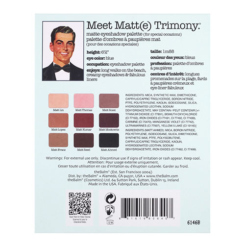 ⁦פלטת צלליות 9 גוונים THE BALM - Meet Matt (e) TRIMONY⁩ – תמונה ⁦9⁩