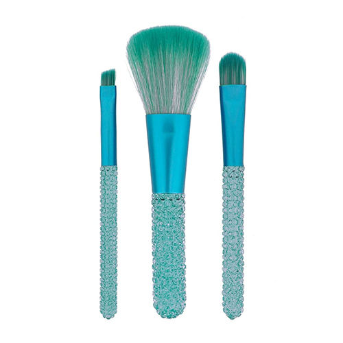 סט 3 מברשות טורקיז - I ♡ Makeup Pink Diamonds MINI GEM BRUSH SET – תמונה 2