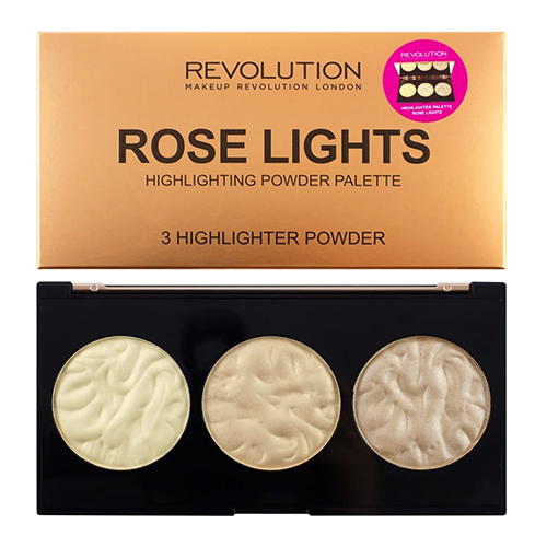 סט של 3 הייליטרים - MAKEUP REVOLUTION HIGHLIGHT PALETTE Rose Lights – תמונה 4