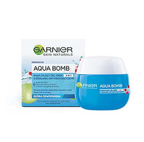 קרם לחות ג'ל של גרנייה GARNIER AQUA BOMB SUPER MOISTURIZING GEL CREAM ANTIOXIDANT 3 IN 1