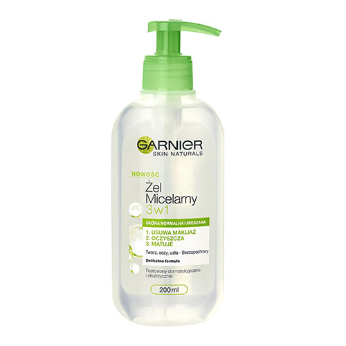 ג'ל מיסילרי לניקוי הפנים של גרנייה - GARNIER Micellar gel 3in1