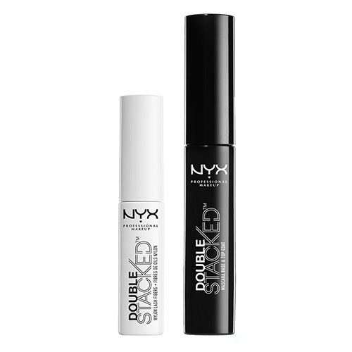 סט מסקרה ובסיס לריסים של ניקס - NYX Double Stacked Mascara Base & Top Coat Nylon Lash Fibers