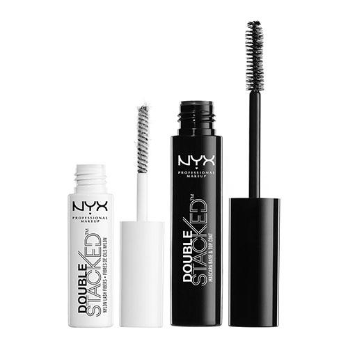 סט מסקרה ובסיס לריסים של ניקס - NYX Double Stacked Mascara Base & Top Coat Nylon Lash Fibers – תמונה 2