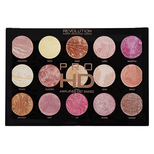 סט של 15 מבהירים ומדגישים - MAKEUP REVOLUTION PRO HD AMPLIFIED GET BAKED