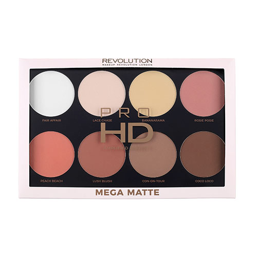 סט 8 אבקות פנים - MAKEUP REVOLUTION PRO HD AMPLIFIED PALETTE MEGA MATTE – תמונה 2