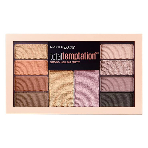 פלטת צלליות, הייליטר וסומק מייבלין - Total Temptation - Shadow + Highlighter Palette
