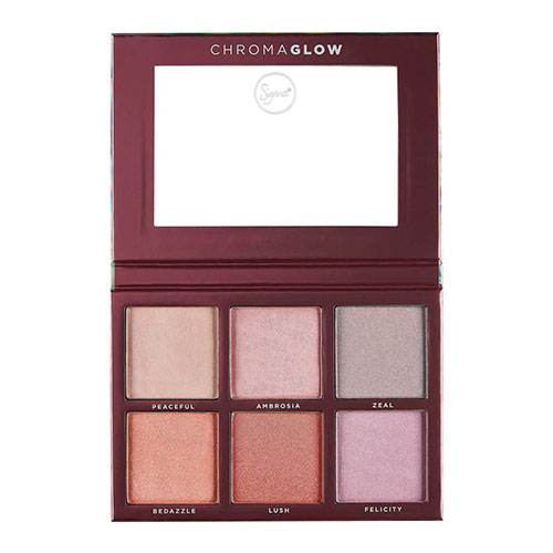 פלטת 6 הייליטרים ושימרים סיגמא - CHROMAGLOW - SHIMMER + HIGHLIGHT PALETTE
