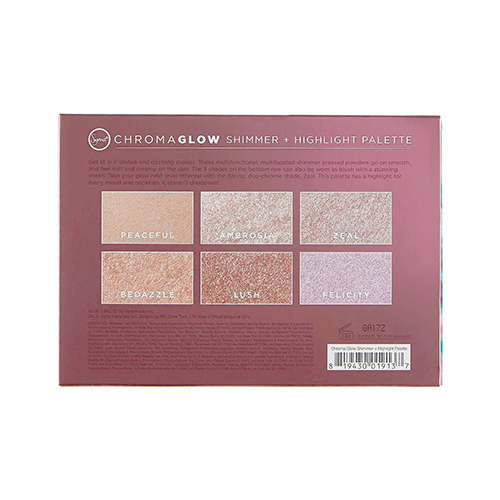 פלטת 6 הייליטרים ושימרים סיגמא - CHROMAGLOW - SHIMMER + HIGHLIGHT PALETTE – תמונה 3
