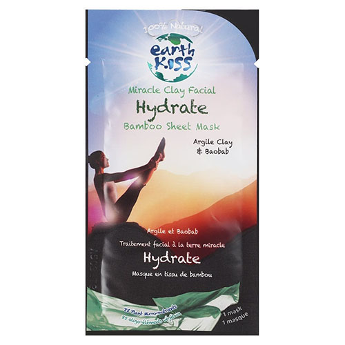 מסיכת חימר 100% טבעית - Earth Kiss Miracle Clay Facial Hydrate Bamboo Sheet Mask