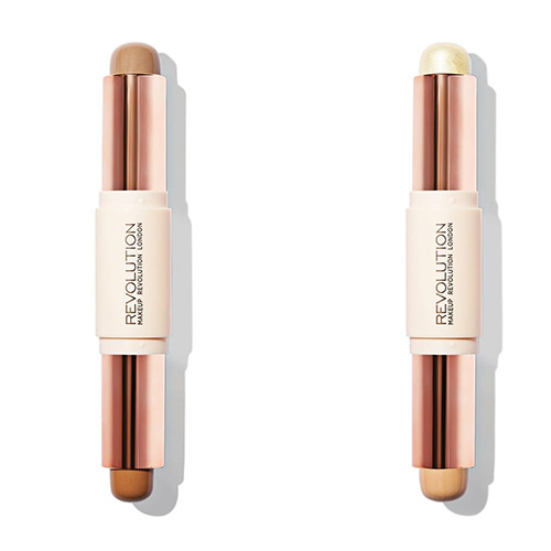 ⁦ערכת הדגשה לקווי מתאר - MAKEUP REVOLUTION CREME HIGHLIGHT AND CONTOUR KIT MEDIUM⁩ – תמונה ⁦3⁩