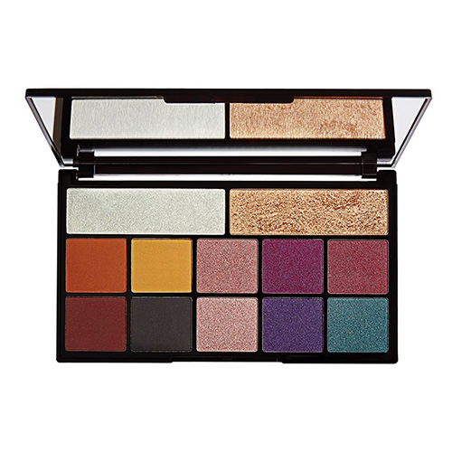 פלטת ​​10 צלליות והייליטרים - MAKEUP REVOLUTION X CARMI KISS OF FIRE PALETTE