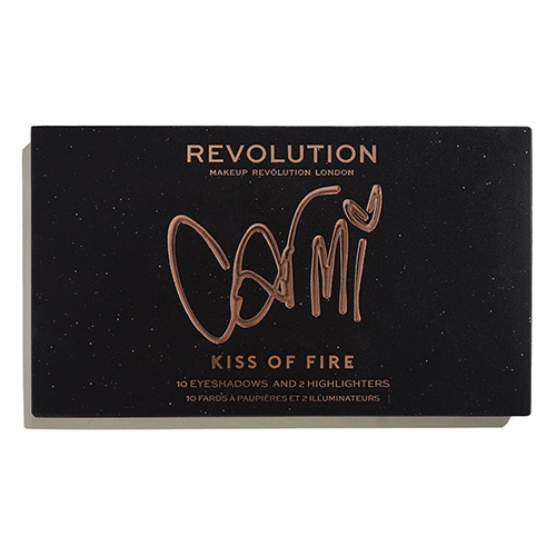 ⁦פלטת ​​10 צלליות והייליטרים - MAKEUP REVOLUTION X CARMI KISS OF FIRE PALETTE⁩ – תמונה ⁦3⁩