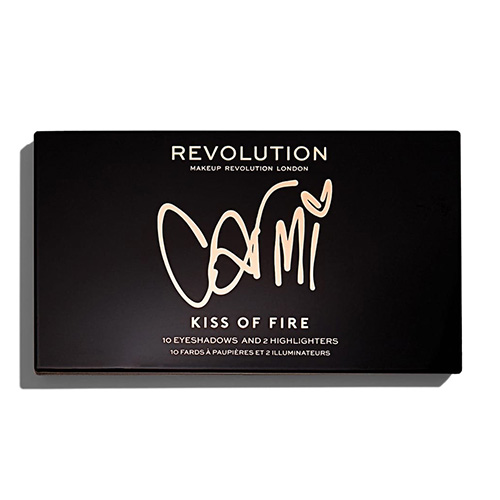 ⁦פלטת ​​10 צלליות והייליטרים - MAKEUP REVOLUTION X CARMI KISS OF FIRE PALETTE⁩ – תמונה ⁦2⁩