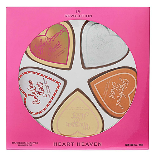מארז 5 הייליטרים - MAKEUP REVOLUTION HEART HEAVEN BAKED HIGHLIGHTER