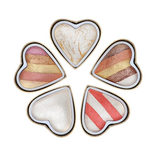 מארז 5 הייליטרים - MAKEUP REVOLUTION HEART HEAVEN BAKED HIGHLIGHTER – תמונה 2