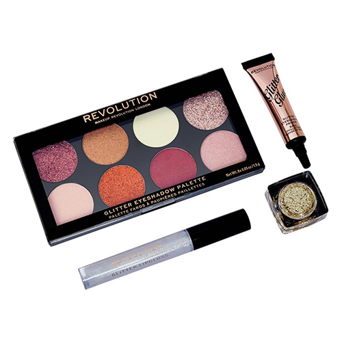 ⁦ערכת איפור גליטרים - MAKEUP REVOLUTION GLITTER KIT Set of glittery makeup cosmetics⁩ – תמונה ⁦2⁩
