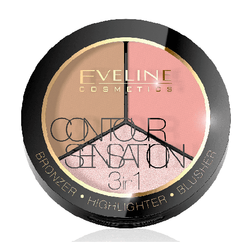 פלטת קונטור 3 ב- 1 של אוולין - CONTOUR SENSATION 3in1 Face contour palette
