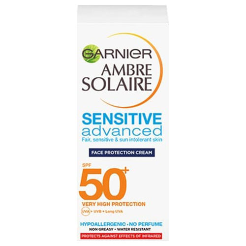 קרם פנים גרנייה - GARNIER AMBRE SOLAIRE SENSITIVE Advanced Face Protection Cream SPF50