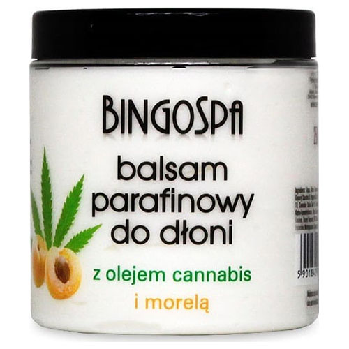 קרם ידיים המכיל שמן קנביס - BINGOSPA - Paraffin hand lotion with cannabis oil and apricot 250g