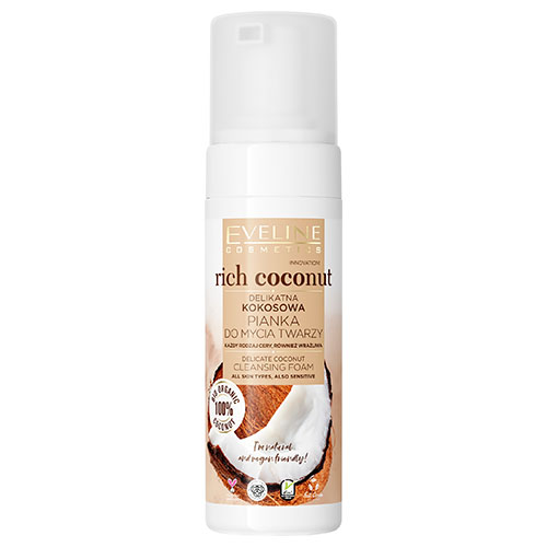 קצף ניקוי פנים Eveline Cosmetics Rich Coconut Cleansing Foam