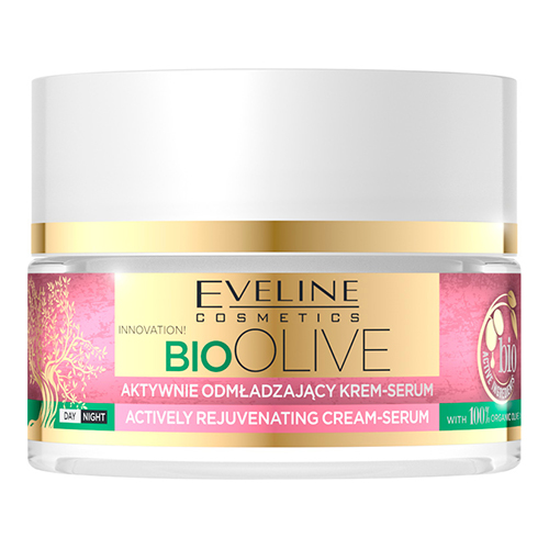 קרם יום וסרום ליום ולילה Eveline Cosmetics BIO OLIVE Actively rejuvenating face cream / serum