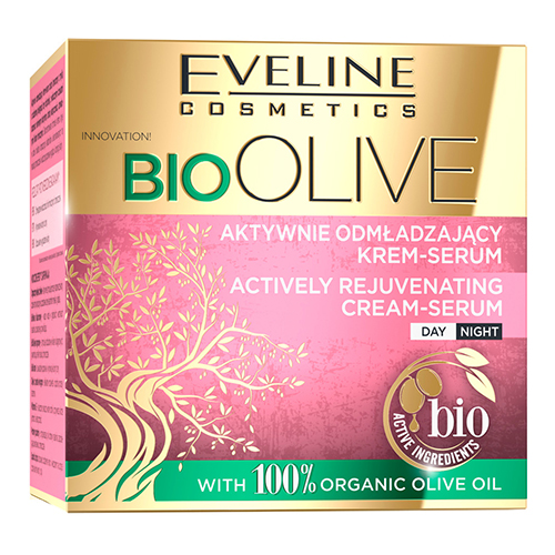 ⁦קרם יום וסרום ליום ולילה Eveline Cosmetics BIO OLIVE Actively rejuvenating face cream / serum⁩ – תמונה ⁦2⁩