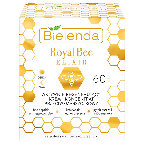 קרם יום ולילה לגילאי 60+ Bielenda Royal Bee Elixir Actively regenerating anti-wrinkle cream concentrate – תמונה 2