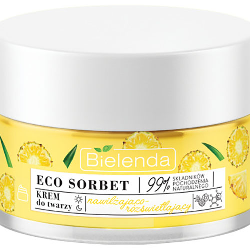 קרם פנים בניחוח אננס Bielenda ECO SORBET- Moisturizing & Illuminating Face Cream