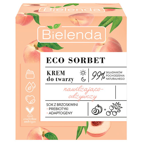 קרם פנים בניחוח אפרסק Bielenda ECO SORBET Moisturizing & Nourishing Face Cream – תמונה 2