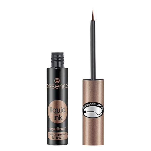 ⁦איילינר עמיד במים חום Essence Liquid Ink Eyeliner Waterproof liquid eyeliner 02 ASH BROWN⁩ – תמונה ⁦2⁩