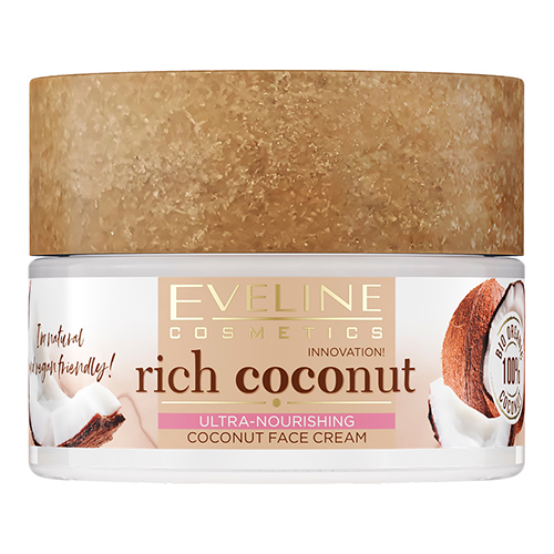 קרם פנים לעור רגיש ומעורב Eveline Cosmetics Rich Coconut Face Cream