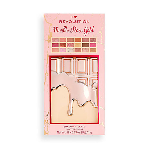 פלטת 18 צלליות I Heart Revolution Marble Rose Gold Shadow Palette – תמונה 2