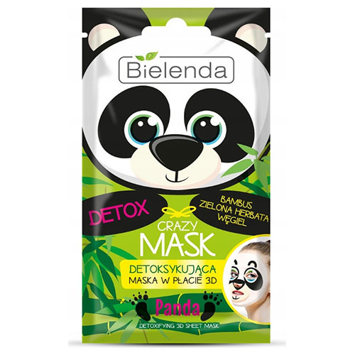 מסכת פנים בד תלת מימד Bielenda Crazy Mask Detoxifying 3D Sheet Mask Panda