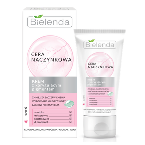 קרם יום לתיקון סימני פיגמנטציה וגיל Bielenda Couperose Skin Cream with Corrective Pigment