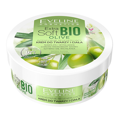 קרם פנים וגוף לעור יבש מאוד Eveline Cosmetics Extra Soft Bio Olive