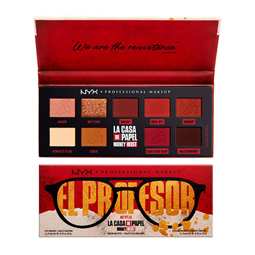 פלטת 9 צלליות מליין מוצרי בית הנייר NYX La Casa De Papel El Profesor Color Palette